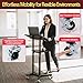 Pyle Lectern Podium Stand | Adjustable Height Top Shelf, Bottom Shelf w/Smooth Rubber Wheels & Metal Brakes | Mobile Standing Desk w/LED Light for Classrooms & Presentations | Portable Rolling Table
