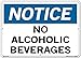 Vestil SI-N-14-E-AL-040 Notice Sign Aluminum .040" Overall Size 20.5"W x 14.5"H No Alcoholic Beverages , 14.5" Height, 20.5" Wide, 0.04" Length