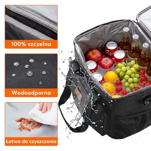 Image of Lifewit Medium Lunch Bag Insulated Lunch Box Soft Cooler Cooling Tote for Adult Men Women, Black 48-Can (33L)