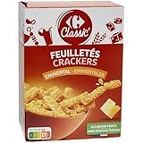 CARREFOUR CLASSIC' - Biscuits Crackers à l'Emmental - 15% d'Emmental Râpé - la boite de 85g - Le Lot De 4