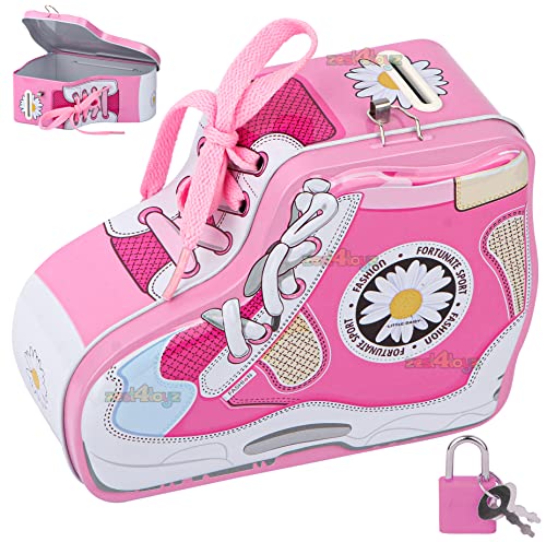 Image of Zest 4 Toyz Money Bank for Kids with Lock N Key Metal Piggy Bank Gullak Money Box Coin Bank Shoe Lace Activity Learning Toy Return Gifts