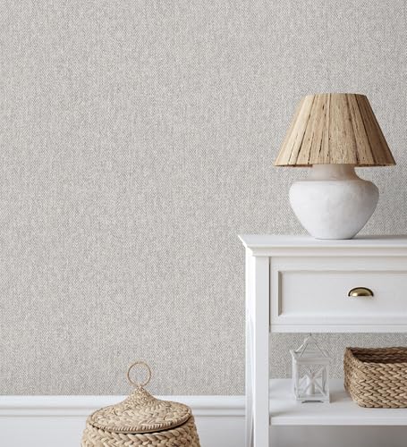 GAULAN 500683434 - Papel pintado de espigas sobre tejido jaspeado texturizado en tonos gris taupe para pared salón cocina baño dormitorio comedor - Muestra DIN A4