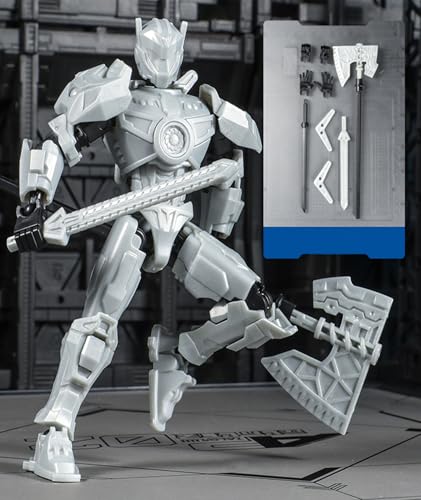 Image of INOCEAN Action Figure Robot Toy, Dummy 13 Action Figure with Articulated Joints, Silver Wanderer Mech for Desktop Decor, Painting Models, Photography Accessories, Collectible Gift