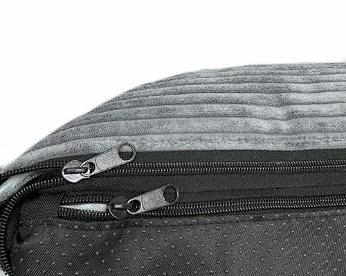 elropet Hundebett orthopädisch aus Kuschel Cord XS/S/M/L/XL kleine Hunde große Hunde Hundekorb (Mausgrau, XS (65x50x18cm))