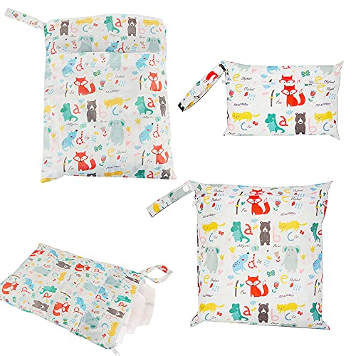 Bolsa de Pañales*3, XiXiRan Bolsa de Pañales Reutilizable, Bebé Prueba de Agua Bolsa de Pañales, Bolsa de Pañales con Cremallera, Wet Bag, Bolsa para Ropa Bebé para Pañales, S/M/L, Colores Aleatorios