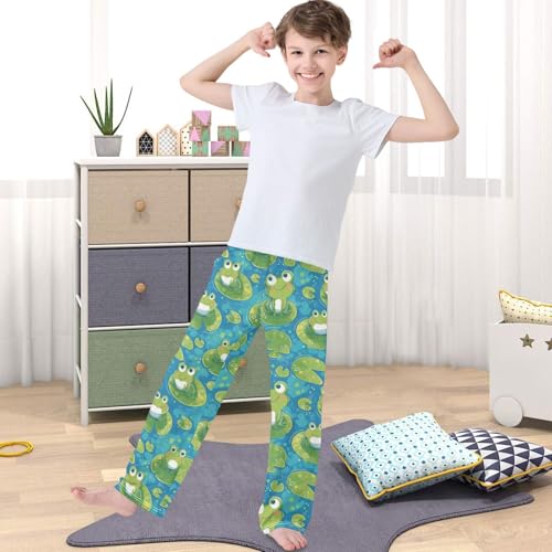 Boy's Pants Blushing Frog Jogger Pants Elastic Waist Long Bottoms Trousers with Pockets 6-14 Years4