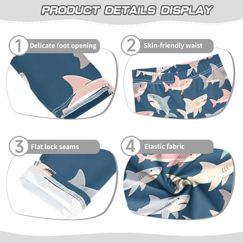 Colored Shark Girls Leggings Soft Stretch Workout Yoga Dance Pants for Kids Casual Tights3