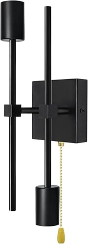 Lámparas de tocador de 2 luces, aplique de pared de baño de doble bombilla, apliques de iluminación de pared con cadena de tracción, lámpara de