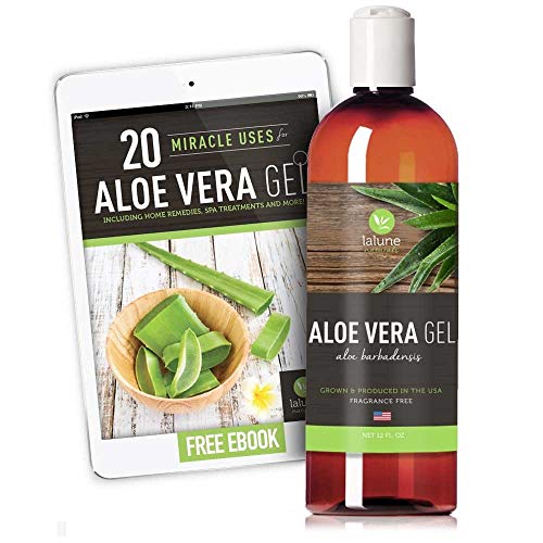 Aloe Vera Gel - 12 Oz - 99.75% Organic Aloe Vera Gel made from Certified Organic Aloe Vera Plant - FREE eBook 20 Recipes & Uses - 100% Pure Aloe Vera Gel for Sunburn, Face, Hair, Skin