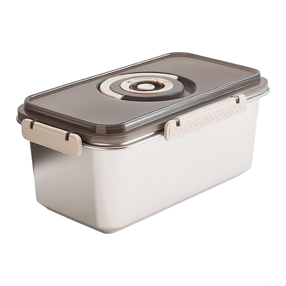 Portapane in acciaio inox con data per quadrante – Contenitore ermetico per pane da cucina 35 x 19,5 x 14 cm