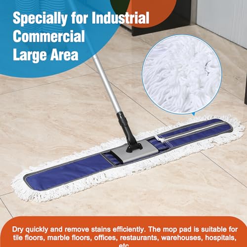 Image of CLEANHOME Commercial 36 inch Microfiber Mop Pads, Blue, 2 Pieces | Just Fit CLEANHOME Industrial Dust Mop: B08R3F1ZZM,B0GL7WQZBY,B0GL7R3KKP,B08R3H69ZB
