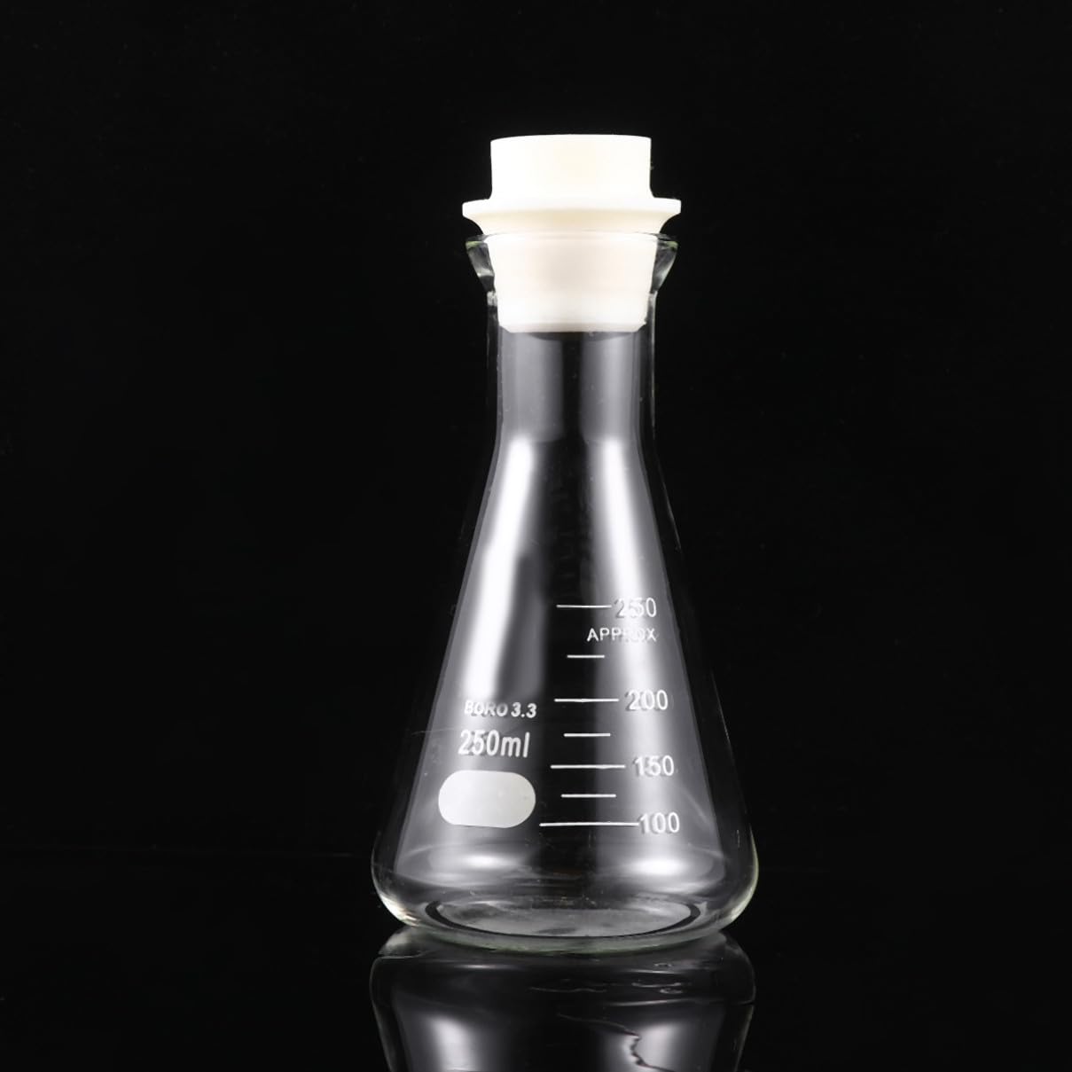 POPETPOP 1 Pc Juego De Matraces De Erlenmeyer Matraz De Medir Matraz De Vidrio Para Estudiantes Matraz De Vidrio Para Laboratorio Tapa De Hidrofrasco De Boca Ancha Dosis De Triángulo