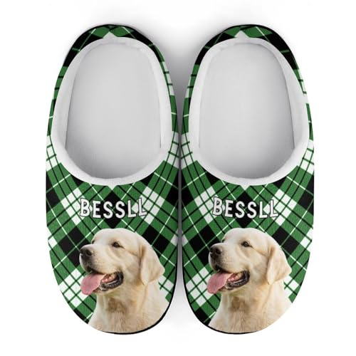 Ozinna Zapatillas de Casa Personalizadas con Fotos,Mujer Hombre Niños Antideslizante Pantuflas con Perro Gato Mascota Fotos,Regalo de Original Navidad para Niñas Mamá Papá