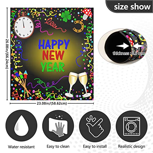 Eionryn G288966482P755C799S1751 Happy New Year Dishwasher Magnet Cover Winter Christmas Bell Toast Firework Magnetic Sticker Dish Washer Door Panel Cover Fridge Kitchen Appliance Magnet Decal Sheet Decor 23X26 Inch thumb #2