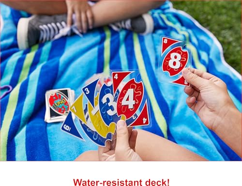 Image of Bundle of Mattel Games UNO Splash Card Game with Water-Resistent Plastic Cards + Hot Wheels Color Shifters Toy Cars, Set of 5 Vehicles that Change Color in Water (Styles May Vary) (Amazon Exclusive)