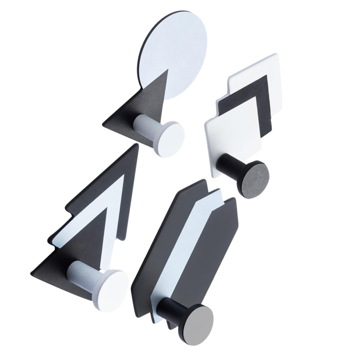 POPETPOP 12piezas Ganchos Adhesivos De Hierro Diseño Geométrico Para Decoración De Pared Soportes Para Cocina y Baño Sin Perforaciones Fáciles De Instalar