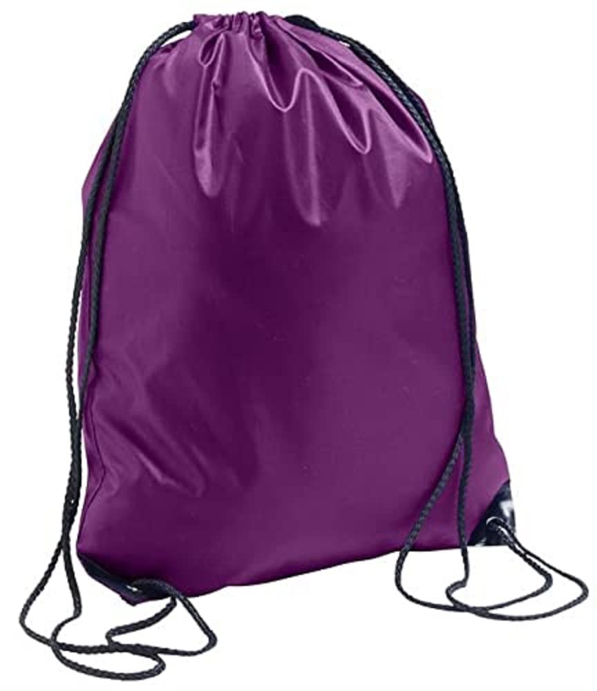 Boolavard Drawstring Backpack Water Resistant String Bag Sports Sackpack Gym Sack for Men Women (Purple)