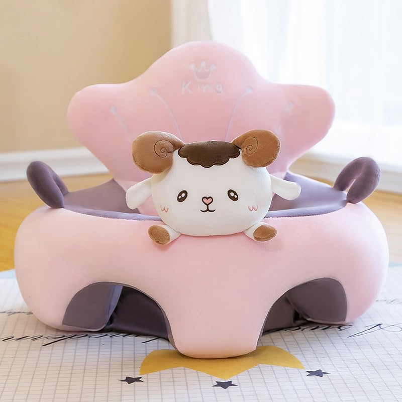 Siège De Soutien Bébé Apprentissage Assis - Housse Peluche Animaux Mignons - Rembourrage Coton PP - Cadeau 0-3 Ans