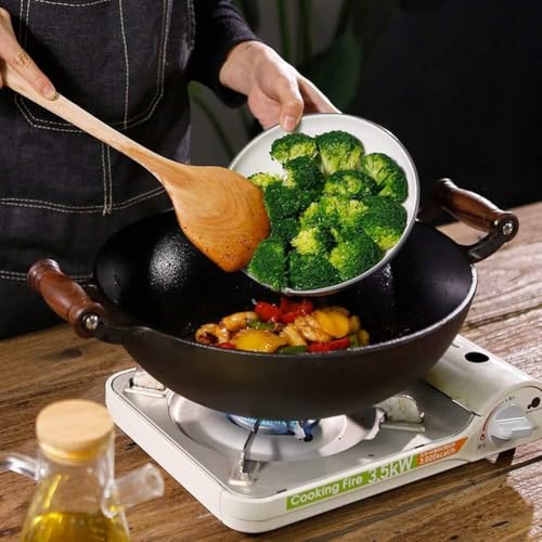 Wok de fondo plano de titanio, ligero y resistente miniatura 7