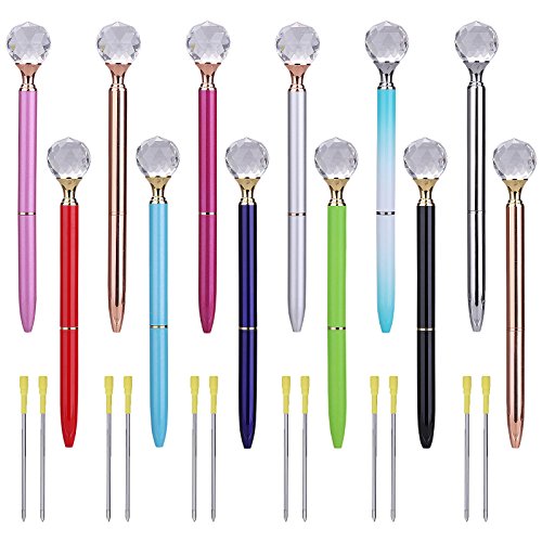 Ballpoint Pen with Water Drop Ball -Metal Ballpoint Pen Rose Gold Office Supplies+ 12Pcs 3.2'' Ballpoint Pen Refills -Black Ink (12 Colors Water Drop Ball Pen) Ballpoint Pen with Water Drop Ball -Metal Ballpoint Pen Rose Gold Office Supplies+ 12Pcs 3.2'' Ballpoint Pen Refills -Black Ink (12 Colors Water Drop Ball Pen)