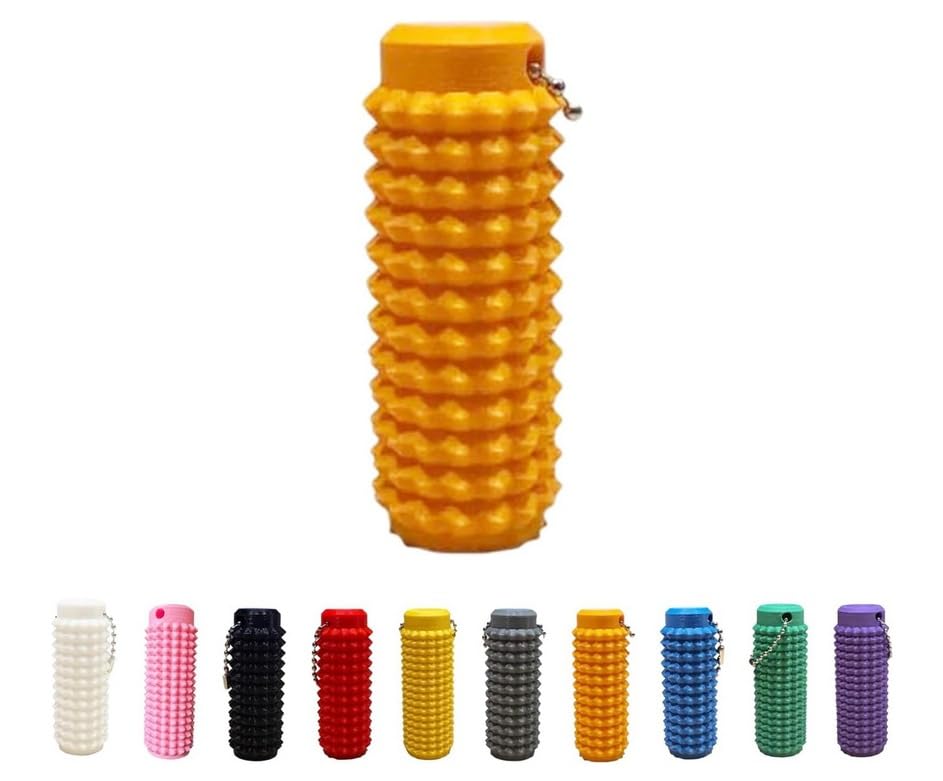 Spiky Grippie Stim Keychain, Anxiety Relief Pain Stim Bumpy Fidget Keychain, Stress, ADHD, Venting Key Pendant, Pocket Mini Fidget Toy, Little Ouchies Fidget, Novelty Gifts for Friends (Orange) — image 1
