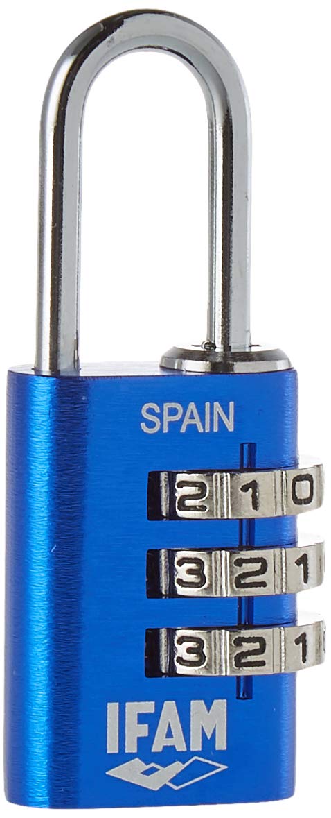iFAM000612B Cabbage Col Combi Combination Padlock, Blue, 20 mm