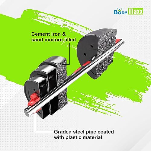 Image of Body Maxx PVC Dumbbell Set With1 Pair of Adjustable Dumbbell Rod And PVC Dumbbell Plates in Several Variations. (14KG Weight)