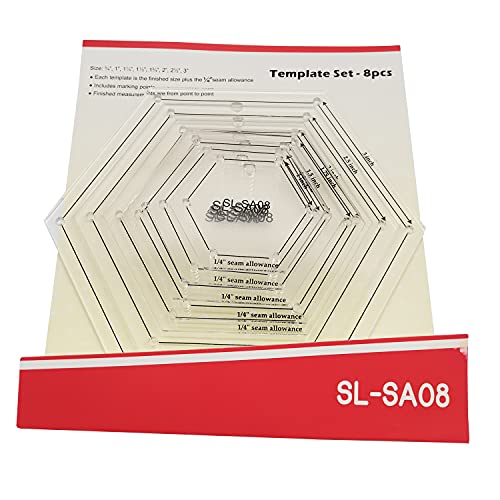 Gabarits hexagonaux pour machine à coudre : lot de 8 règles de matelassage pour patchwork