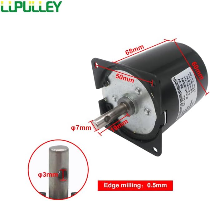 LUPULLEY 68KTYZ Permanent Magnet Synchronous Motor AC 220V Power 28W Variable Speed Micro Motor 2.5-110rpm - (Speed: 220V 15rpm)