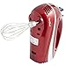 VonShef 5-Speed Hand Mixer - Electric 250W Hand-held Mixer with Turbo Boost Button & Stainless Steel Accessories (Chrome Beater, Dough Hook & Balloon Whisk) for Baking Cookies, Brownies & Cakes - Red