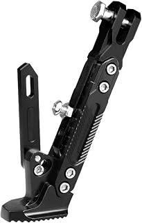 Motorcycle Kickstand for Yamaha Alba 110 2011, Adjustable CNC Aluminum Alloy Adjustable Tripod Holder Kickstand Foot Side Support Stand Parking Leg Accessories,A Black