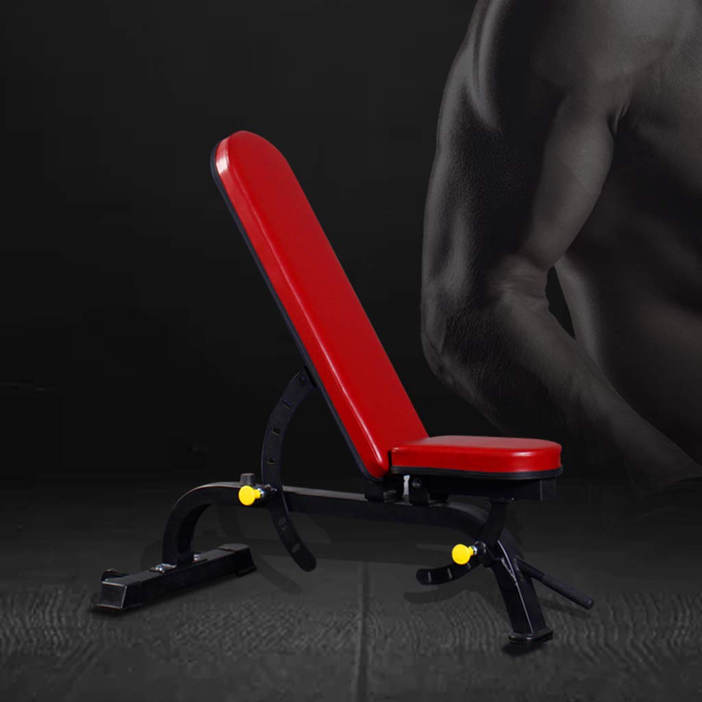 N / A Panche pesiPanca con Manubri, Panche per Il Fitness Regolabili, Sit Up per Sit-up da Casa per Uomini e Donne, Sedia per Fitness da Casa, per Palestra di Casa, Rosso