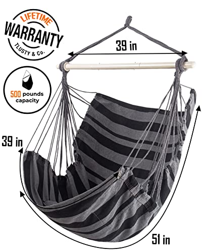 Image of Lulladle Hammock Chair Hanging Rope Swing - Hammock Chair Bedrooms - Swing Chair Indoor - Hanging Chair Outdoor - Max Weight 500 Lbs