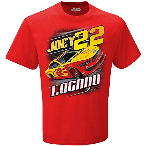 Checkered Flag Joey Logano 2020 Shell Pennzoil Camber NASCAR T-Shirt Red (Large)