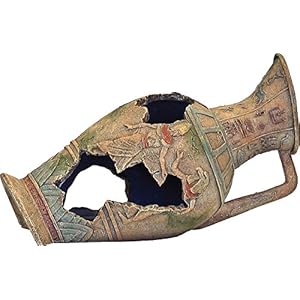 Rosewood Ornamento de urna egipcia con lazo azul de palisandro