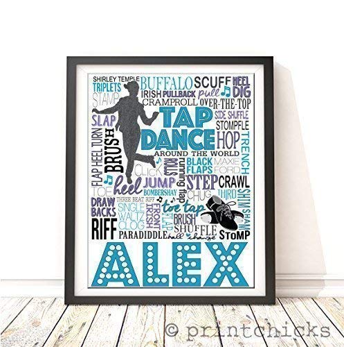 Miniatura 4 de Tap Dance Personalized Typography Print - PrintChicks Dancer Custom Poster Wall Art Decor
