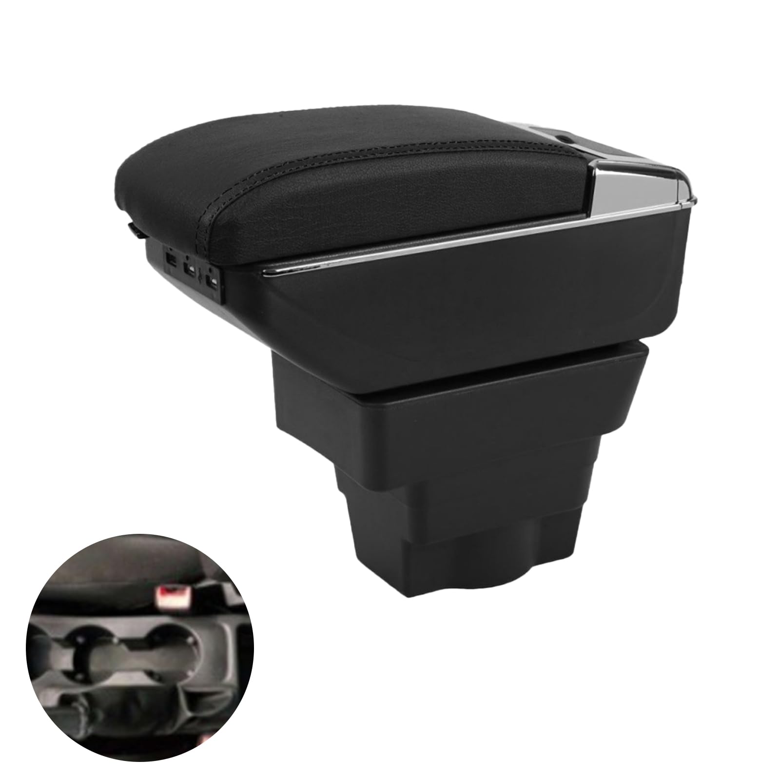 Auto Bracciolo Compatibile con Opel/Vauxhall Astra J 2009-2015 Scatola Portaoggetti per Bracciolo Console Centrale Poggiabraccio Braccio vano Portaogget Doppio Strato con 7 Porte di USB