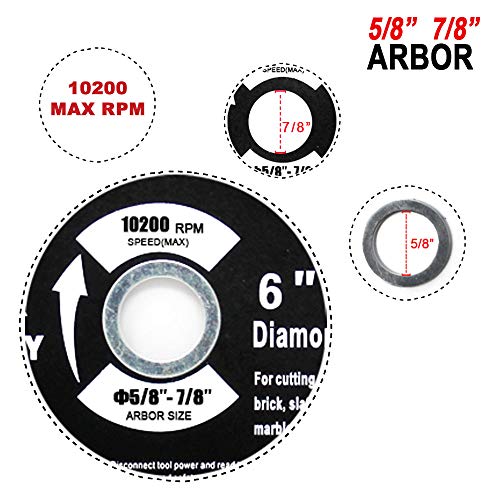 Toolman Circular Saw Blade Universal Fit 6" For Dry Mansonry works with DeWalt Makita Ryobi Skill Bosch STH042 - Thumbnail 3