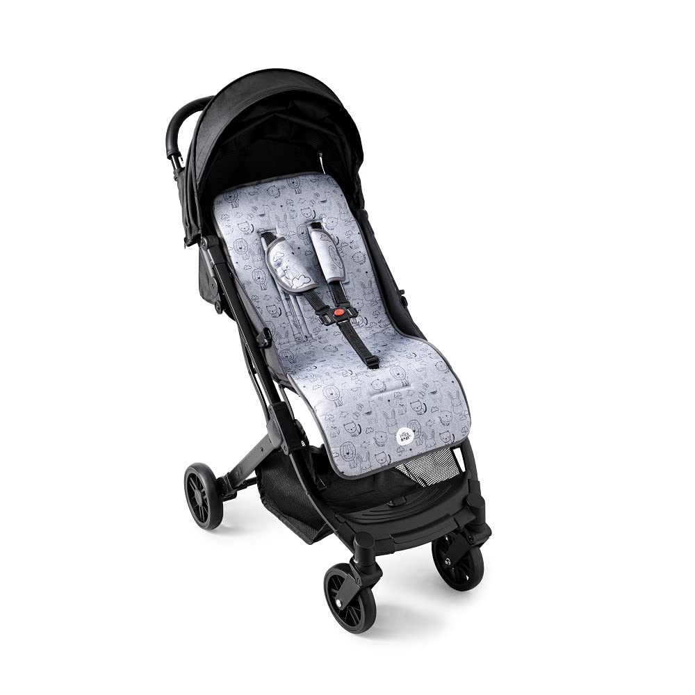 Colchoneta Silla de Paseo Universal Transpirable Idela para Verano con tejido 3d Cojín Silla de Paseo para el Cochecito o Silleta - danielstore (Animalitos gris) — view 2