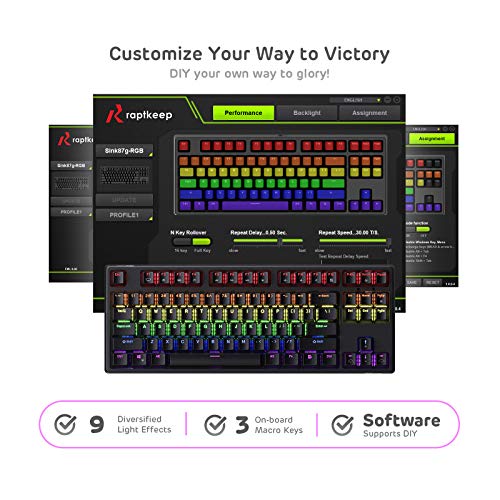 RK ROYAL KLUDGE Sink87G RGB 80% Mechanical Keyboard, Wireless 2.4G Tenkeyless Mechanical Keyboard with Macro Setting, 87 Keys, Tactile Brown Switches (Black) RK ROYAL KLUDGE Sink87G RGB 80% Mechanical Keyboard, Wireless 2.4G Tenkeyless Mechanical Keyboard with Macro Setting, 87 Keys, Tactile Brown Switches (Black)