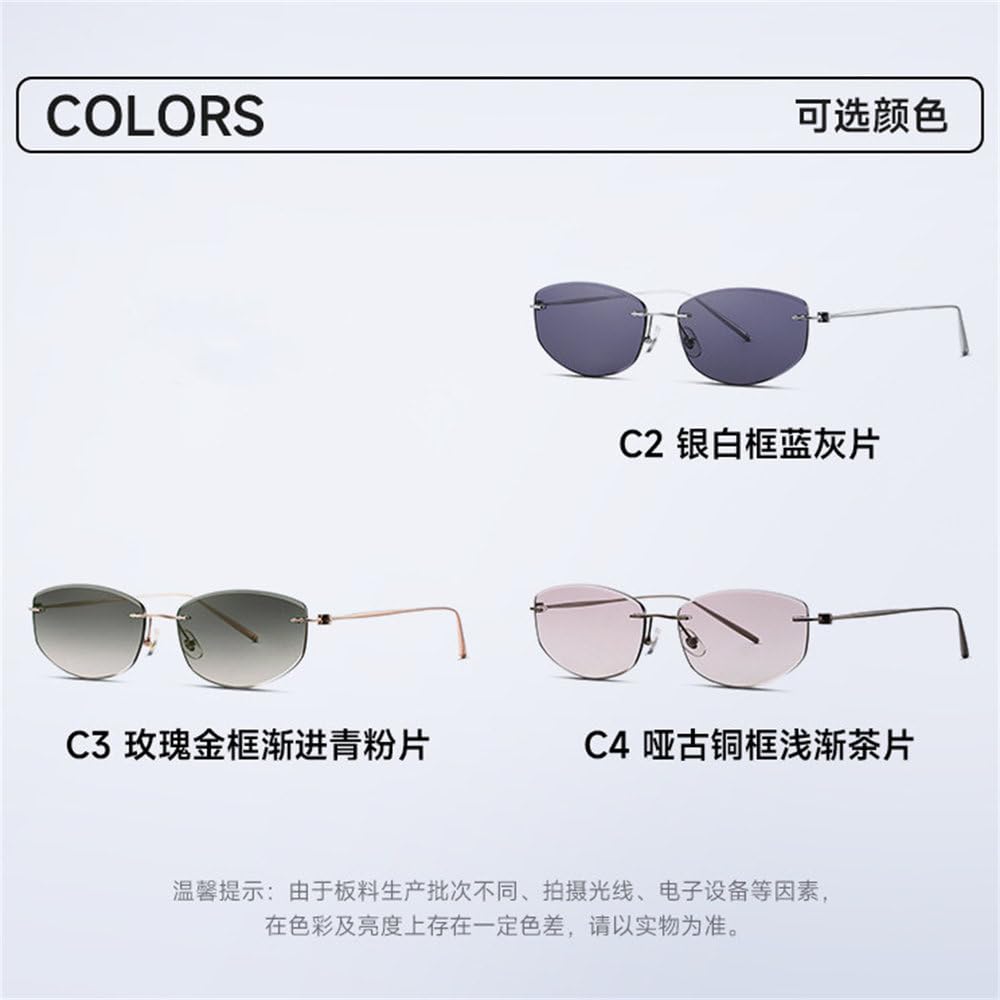 Gafas de sol polarizadas UV400 de nailon de alta definición, sin montura de titanio ultraligero, para mujer, ideales para viajes al aire libre, fotografía callejera, conducción y protección solar.