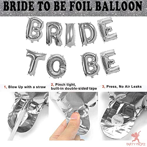 Image of Party Propz Bride To Be Decoration Set Combo - 41Pcs Bridal Shower Decorations Kit | With Bride To Be Sash, Champaign Foil Balloon | Bachelorette Party Decorations | Bride To Be Decoration