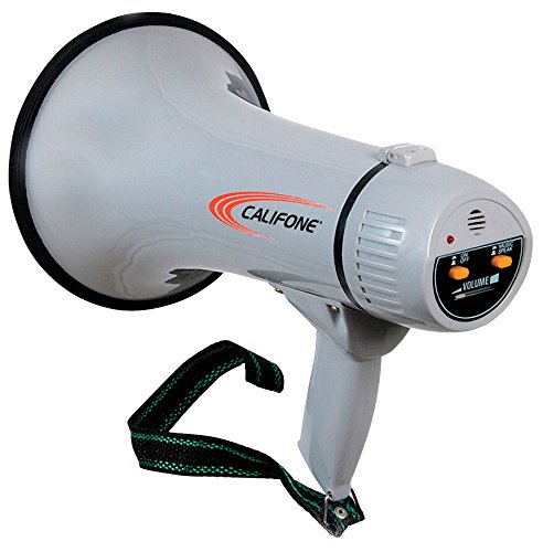Califone PA-15 Handheld Megaphone with 1000 ft Range, Uses 6 D-Batteries