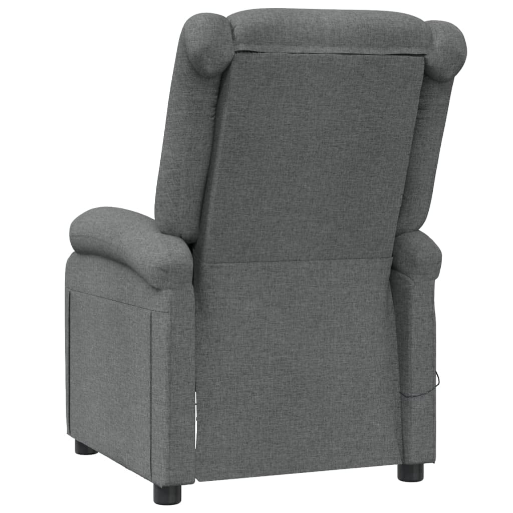 Side view of the vidaXL Massage Recliner showing the recline mechanism with arrows indicating movement.