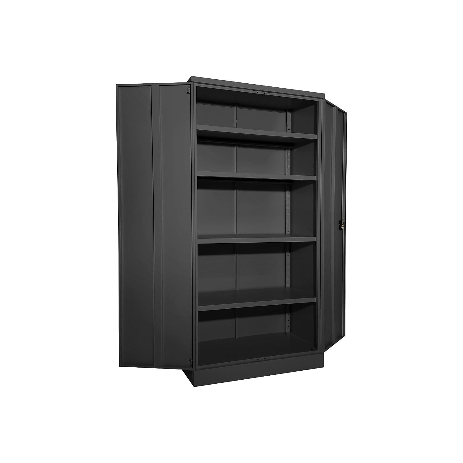 EUROKRAFT | Armoire métallique Nilas | avec 4 tablettes | h x l x p 1950 x 1000 x 500 mm | Noir Profond