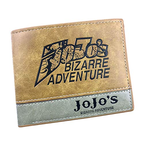 WANHONGYUE JoJo's Bizarre Adventure Anime Billetera de Cuero Artificial Cartera Corta Portatarjetas para Hombre / 1