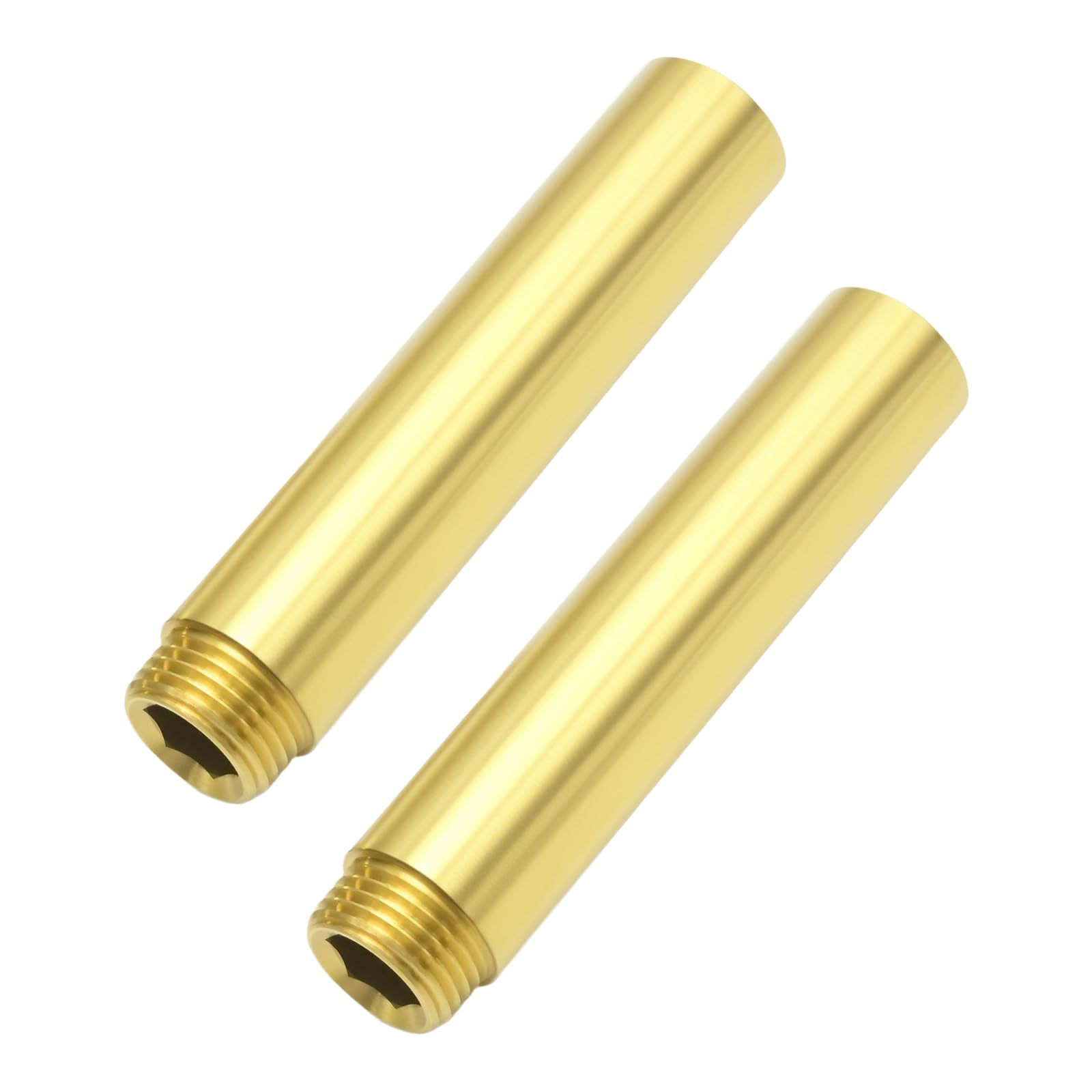 Ollanoos 2 pieces 1/2 inch x 100 mm brass tap extension, corrosion resistant brass fitting, suitable for kitchen and bathroom water connections