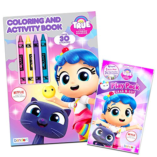 Bendon True and The Rainbow Kingdom Coloring Play Set - Coloring and Activity Book, Play Pack, Crayons, and True and The Rainbow Kingdom Stickers (True and The Rainbow Kingdom Party Supplies)