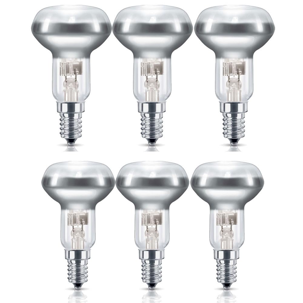 NCC-Licht 6 x Eco Halogen Leuchtmittel R50 Reflektor 30° 18W E14 warmweiß, stufenlos dimmbar, Ersatz für Reflektorlampe 25W