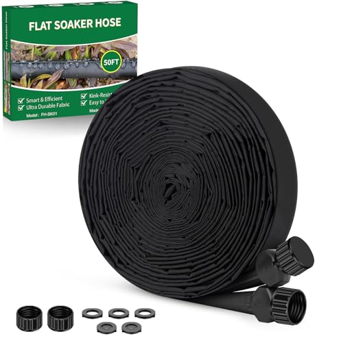 Advinski Soaker Hose 50 ft, Garden Hose With Drip Irrigation System, 1/2 Linkable Consistent Drip Irrigation Hoses, Leakproof Design Water Hose, Save 80% of Water for Garden, Farm, Orchard Plantation